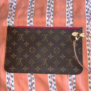 Monogram pouch for MM never full Pivoine